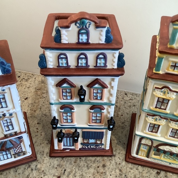 Set of 3 Partylite Tealight Candle Holder Cafe Vienna Prague Amsterdam - Picture 3 of 10